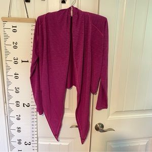 Cute cropped purple, lightweight shawl collar, sweater jacket Title Nine shrug